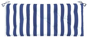 Almofadão p/ banco jardim 120x50x7 cm tecido riscas azul/branco