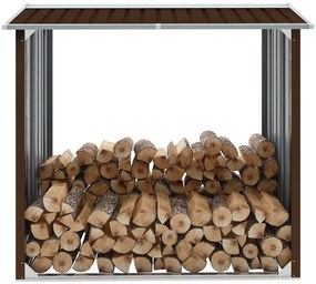 Abrigo para arrumação de troncos aço 172x91x154 cm castanho