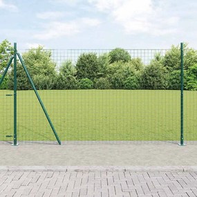 vidaXL Postes de cerca com placas de base 26 pcs Ø32mm 88,5cm Aço galvanizado