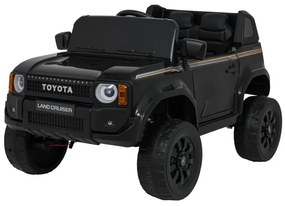 Carro elétrico para Crianças Toyota Land Cruiser PRADO 12V 4x4 Rodas Espuma EVA, assento couro ecológico Preto