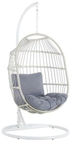 Cadeira suspensa em rattan branco com suporte ALBA Beliani