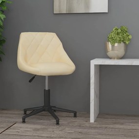 vidaXL Cadeira de escritório giratória veludo cor creme