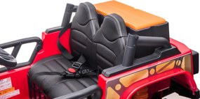 Jipe elétrico para Crianças 24V 4x4 Jeep Monster Rodas de espuma EVA, assento Couro ecológico Vermelho