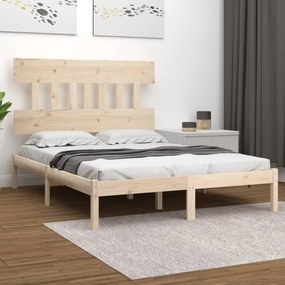 3104708 vidaXL Estrutura de cama dupla pequena 4FT 120x190 cm madeira maciça
