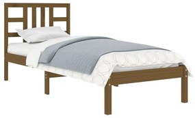 Estrutura de cama 100x200 cm madeira maciça castanho mel