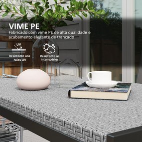 Mesa de Refeição para Jardim em Vime Sintético Mesa de Exterior com Es