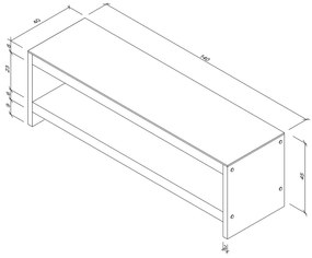 Móvel TV TV300 – Nogueira – 140 cm x 45 cm x 40 cm