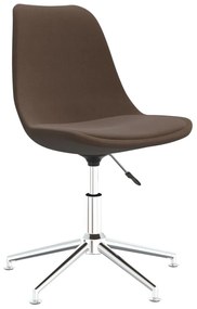 Cadeiras de jantar giratórias 2 pcs tecido castanho