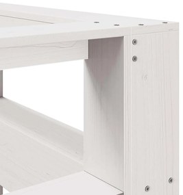 Estante cabeceira forma de L 120 cm madeira pinho maciça branco