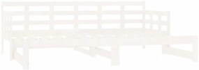 Estrutura sofá-cama de puxar 2x(80x200) cm pinho maciço branco