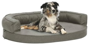 vidaXL Cama para cães ergonómica 90x64 cm aspeto linho cinzento
