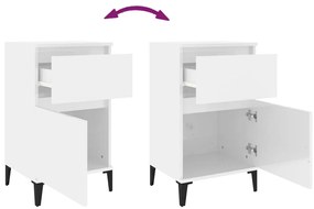 Mesas de cabeceira 2 pcs 40x35x70 cm branco brilhante