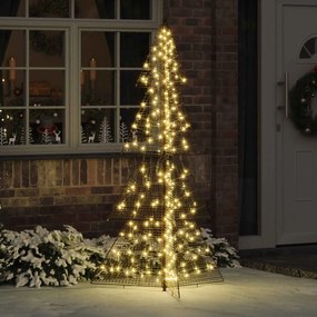 vidaXL Árvore de Natal com 240 LEDs Branco quente 180 cm PET