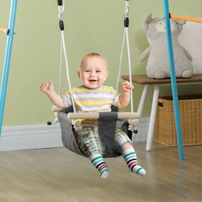 AIYAPLAY Baloiço para Bebés de 9-39 Meses com Cordas Ajustáveis Baloiço Infantil com Cinto de Segurança e Assento Acolchoado Carga 70 kg para Interior