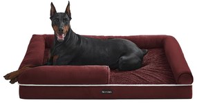 Cama ortopédica para cães com almofada amovível 120 x 85 x 20 cm vermelho baga