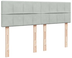 Cama com molas/colchão 140x190 cm veludo cinzento-claro