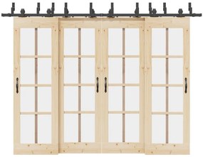 Kit de ferragens para porta deslizante 305 cm aço preto