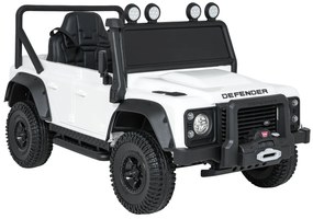 Jipe elétrico para Crianças 24V Land Rover Defender 110 SVX Concept Rodas Espuma EVA, Assento couro ecológico Branco