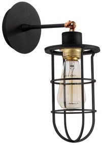 Candeeiro de Parede Kimil – Preto e Dourado – 12 cm x 30 cm