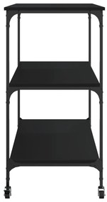 Carrinho de cozinha 102x50x95 cm derivados de madeira preto