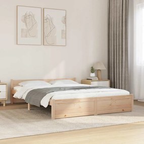 Estrutura de cama king 150x200 cm madeira maciça