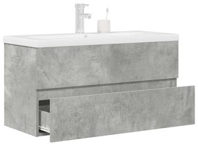 vidaXL 2 pcs conj. móveis casa banho derivados madeira cinza cimento