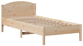 Cama com estante sem colchão 75x190 cm pinho maciço