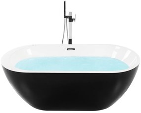 Banheira autónoma de hidromassagem em acrílico preto com LED 170 x 80 cm NEVIS III Beliani