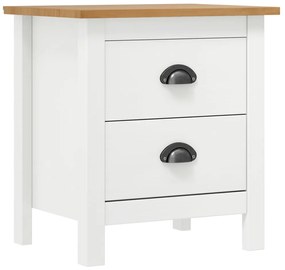 Mesas cabeceira Hill 2 pcs 46x35x49,5cm pinho branco