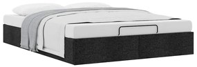 Estrutura de cama otomana sem colchão 140x190 cm tecido preto