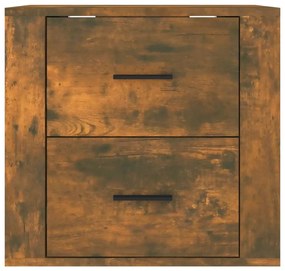 Mesa de cabeceira de parede 50x36x47 cm carvalho fumado