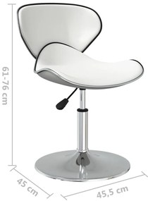 Cadeiras de jantar 2 pcs couro artificial branco
