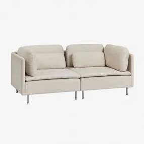 Sofá Modular De 2 Peças Em Tecido Oriol Tecido Creme Bege - Sklum