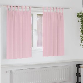 vidaXL Cortinas Blackout com Argolas 2 pcs Rosa bebé 140 x 140 cm