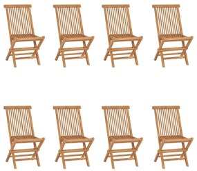 vidaXL Cadeiras de jardim dobráveis 8 pcs madeira de teca maciça