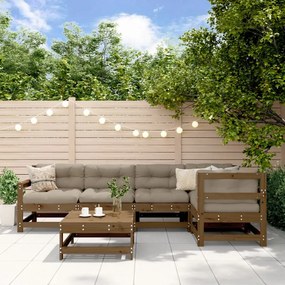 vidaXL 6 pcs conjunto lounge de jardim pinho maciço castanho-mel