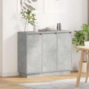 Sideboard vidaXL com LED Cinza Betão 90x32x75 cm em Madeira Engenheirada