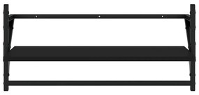 4 pcs prateleiras de parede derivados de madeira preto