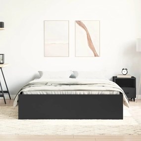 Estrutura de cama de casal 135x190 cm preto