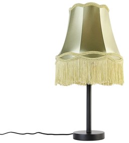 Candeeiro de mesa clássico preto com cúpula avó verde 30 cm - Simplo Clássico / Antigo