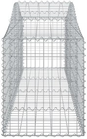 Cestos gabião arqueados 6 pcs 200x50x60/80 cm ferro galvanizado
