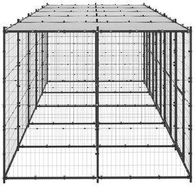 Canil de exterior com telhado 12,1 m² aço