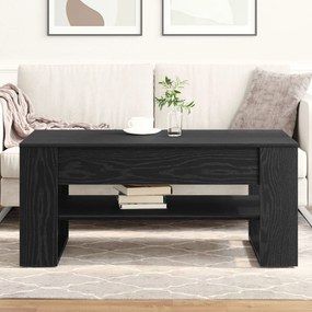 Mesa de Centro vidaXL Carvalho Preto 102x55x45 cm em Madeira Engenheir