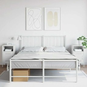 vidaXL Mesas de cabeceira 2 pcs 36x39x68 cm aço branco