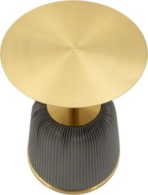 MESA DE APOIO EGLE Ø 40X55 CM CINZENTA E DOURADA
