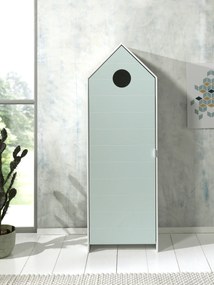 Conjunto 1 armario Guarda Roupa infantil + estante infantil coleção CASAMI Branco e Menta