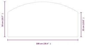 Placa de vidro para lareira 100x50 cm