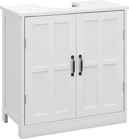 Móvel para Lavatório Pousar (NÃO INCLUIDO) Armário para Casa de Banho com 2 Portas e Prateleira Interior Ajustável 60x30x60 cm Branco