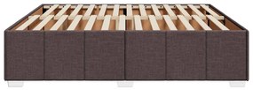 Estrutura de cama sem colchão 180x200 cm tecido castanho-escuro