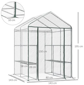 Outsunny Estufa Transparente de Jardim Estufa de Plantas de 3 Níveis c